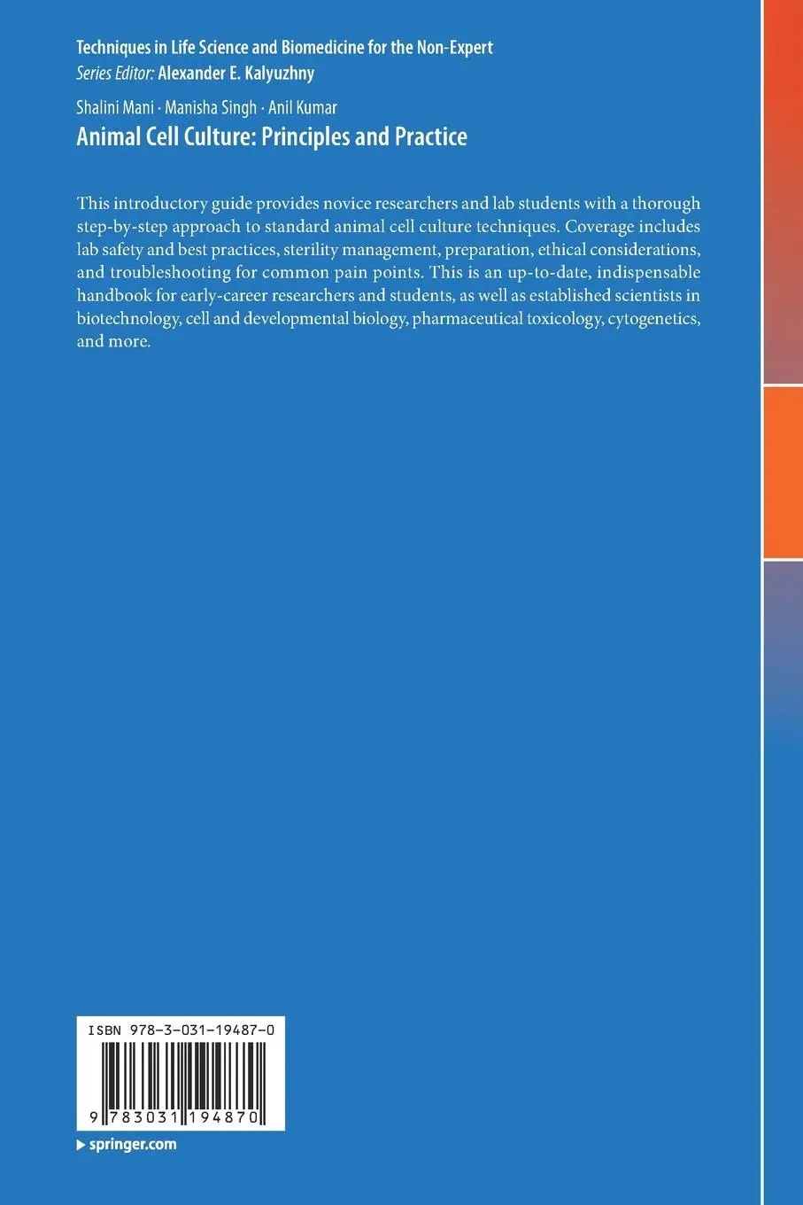 Rückseite: 9783031194870 | Animal Cell Culture: Principles and Practice | Shalini Mani (u. a.)