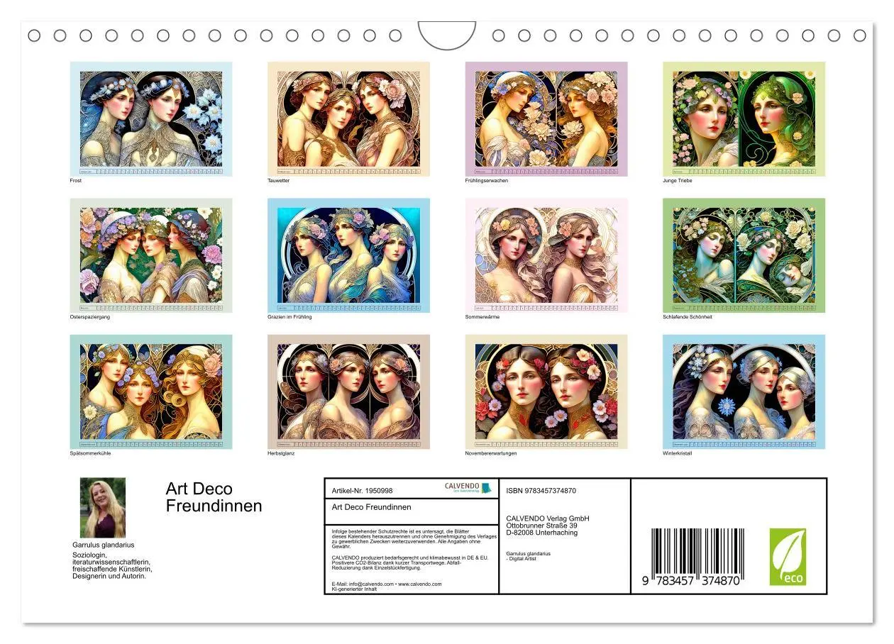 Bild: 9783457374870 | Art Deco Freundinnen (Wandkalender 2026 DIN A4 quer), CALVENDO...