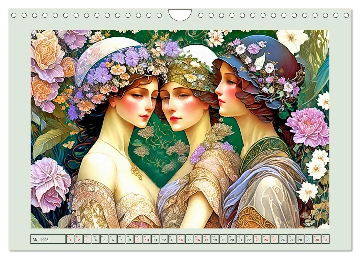 Bild: 9783457374870 | Art Deco Freundinnen (Wandkalender 2026 DIN A4 quer), CALVENDO...