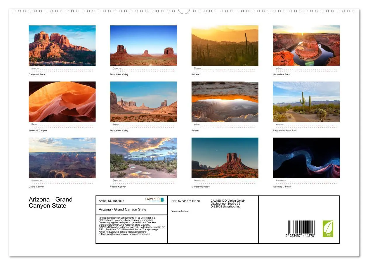 Bild: 9783457444870 | Arizona - Grand Canyon State (hochwertiger Premium Wandkalender...