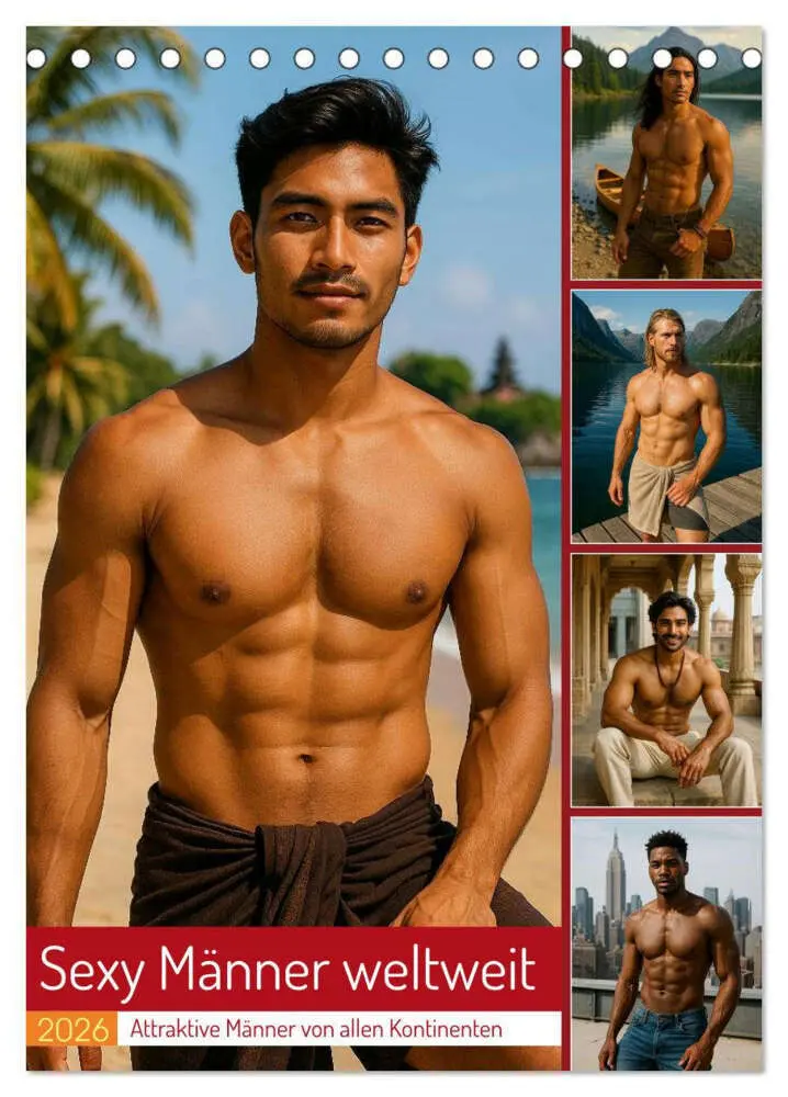 Cover: 9783516604870 | Sexy Männer weltweit (Tischkalender 2026 DIN A5 hoch), CALVENDO...