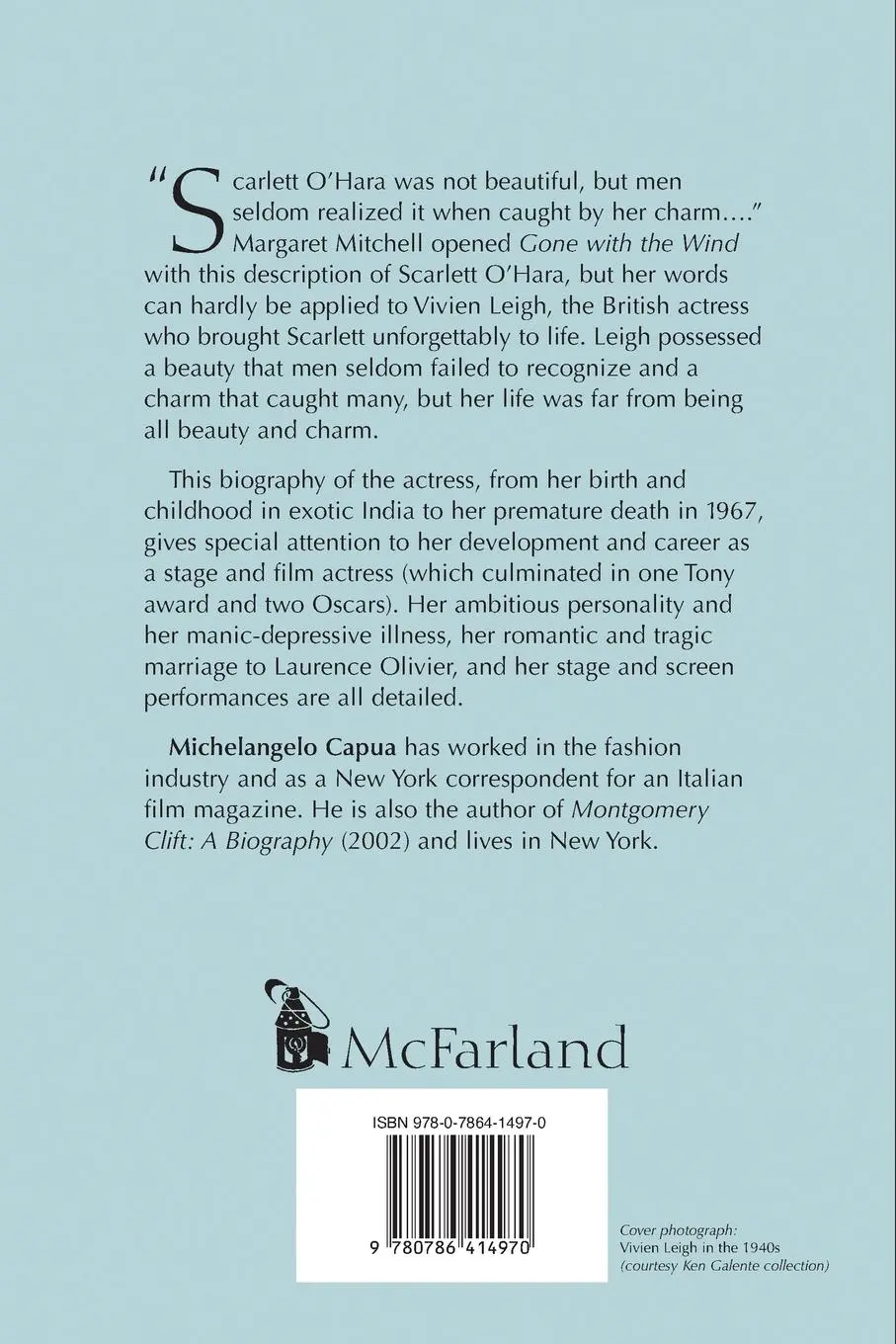 Rückseite: 9780786414970 | Vivien Leigh | A Biography | Michelangelo Capua | Taschenbuch | 2003