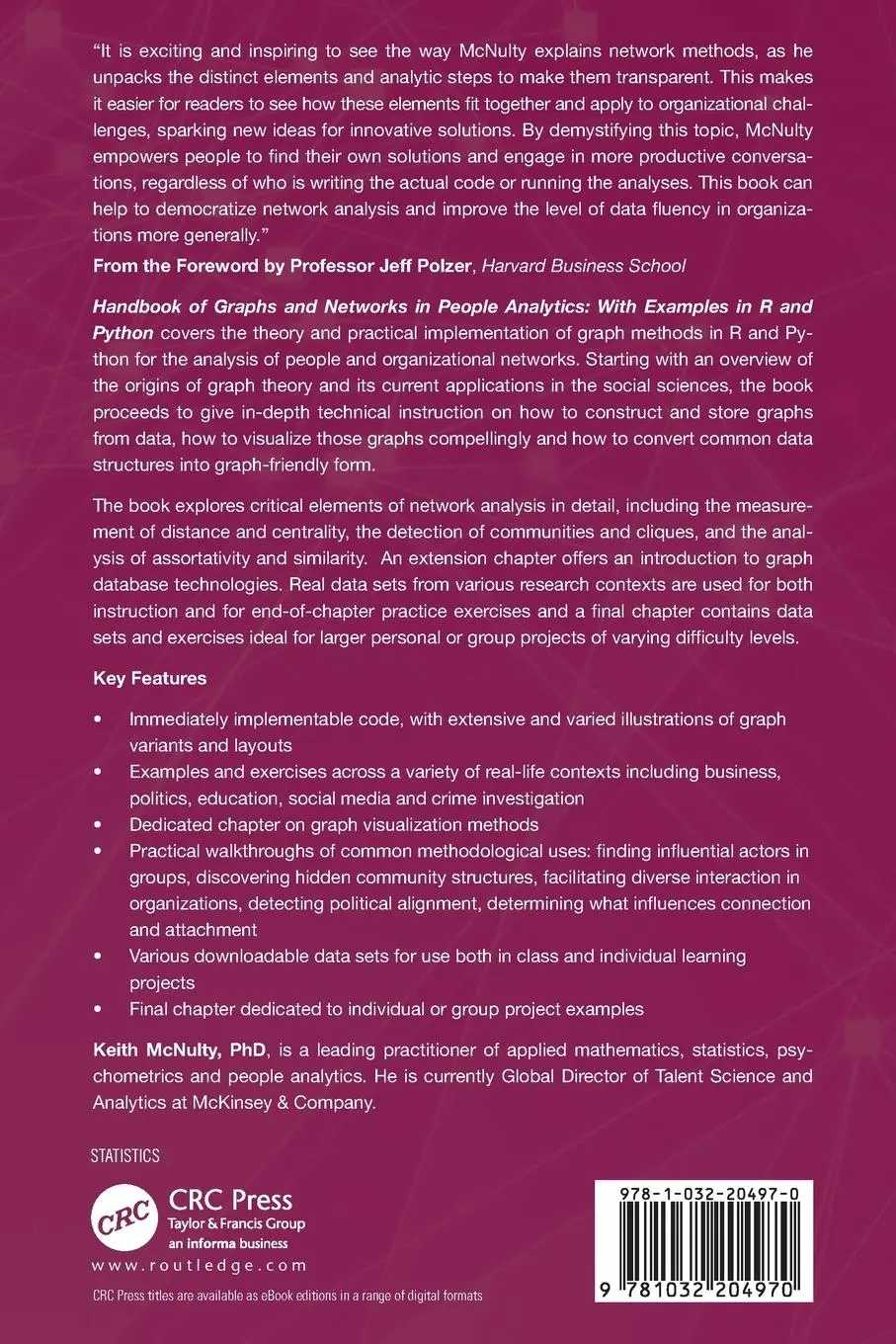 Rückseite: 9781032204970 | Handbook of Graphs and Networks in People Analytics | Keith McNulty