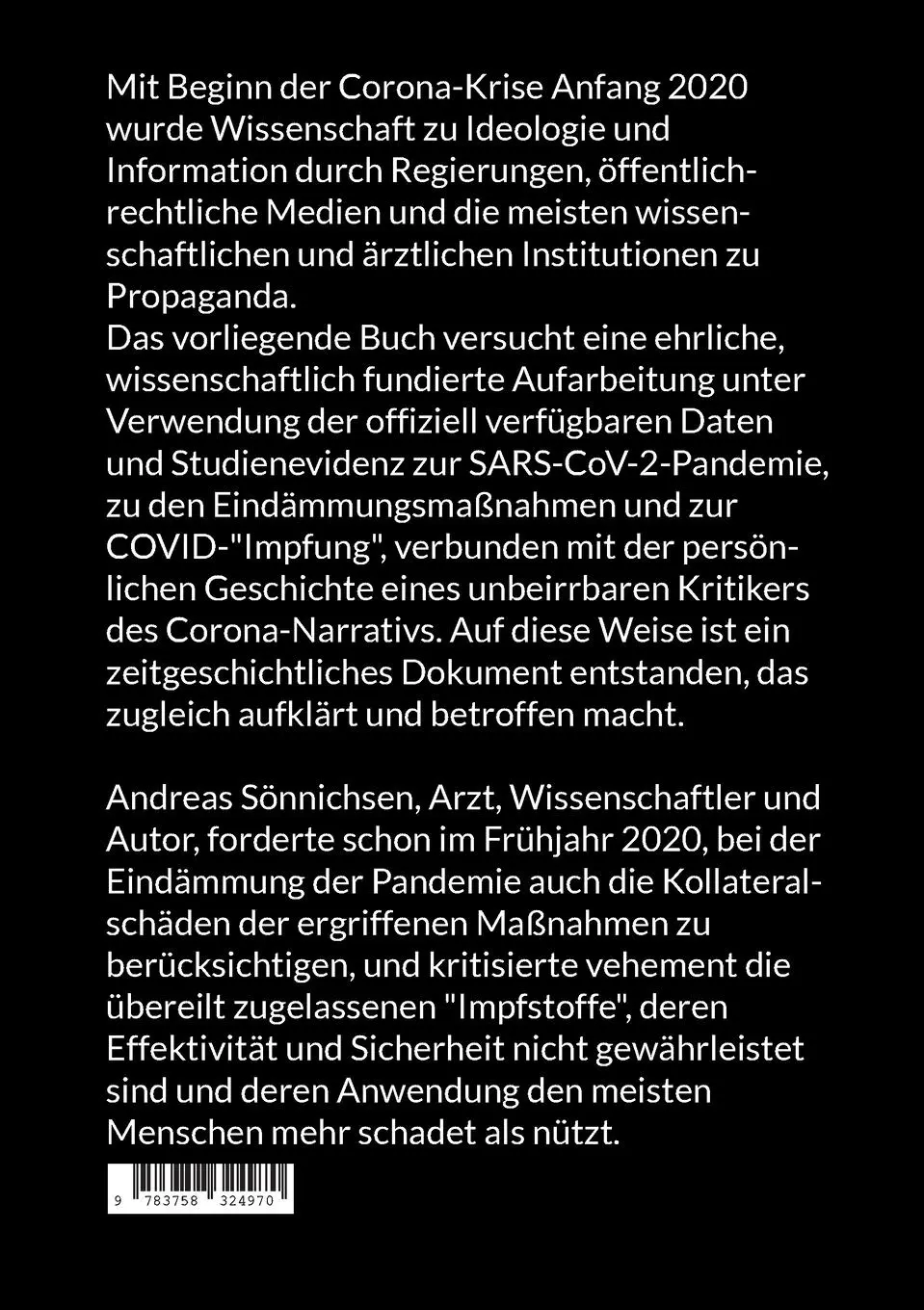 Rückseite: 9783758324970 | Die Angst- und Lügenpandemie | Andreas Sönnichsen | Taschenbuch | 2024