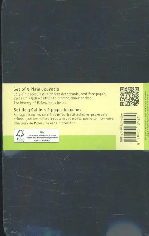 Rückseite: 9788883704970 | Moleskine Cahier, L/A5, 3er Set, Blanko, Kartoneinband, Schwarz | Buch