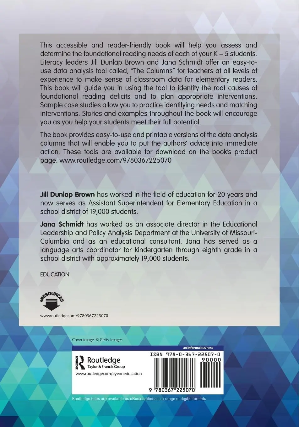 Rückseite: 9780367225070 | Matching Reading Data to Interventions | Jill Dunlap Brown (u. a.)
