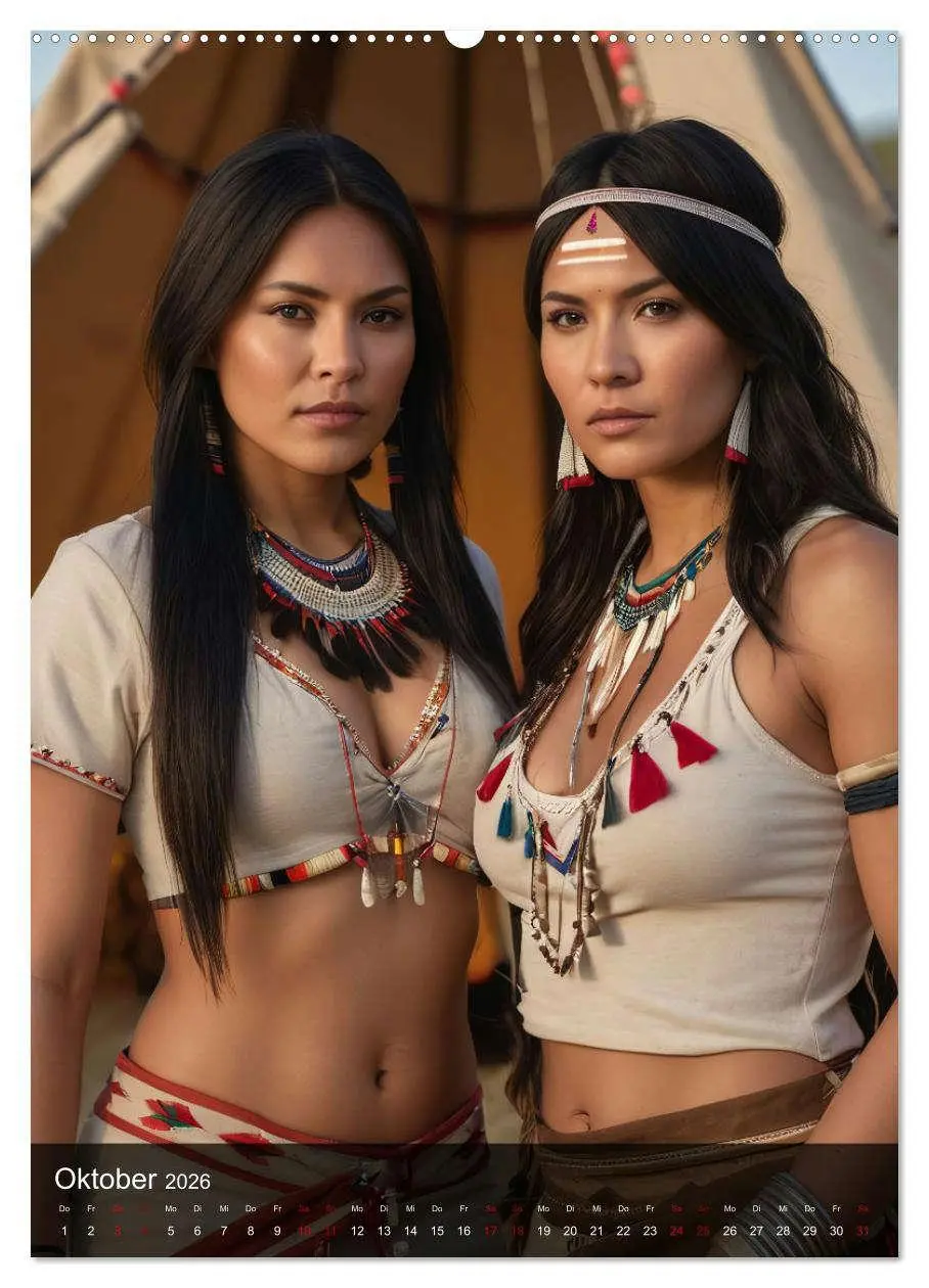 Bild: 9783516275070 | Native American Girls (Wandkalender 2026 DIN A2 hoch), CALVENDO...