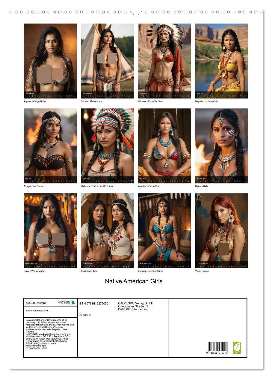 Bild: 9783516275070 | Native American Girls (Wandkalender 2026 DIN A2 hoch), CALVENDO...