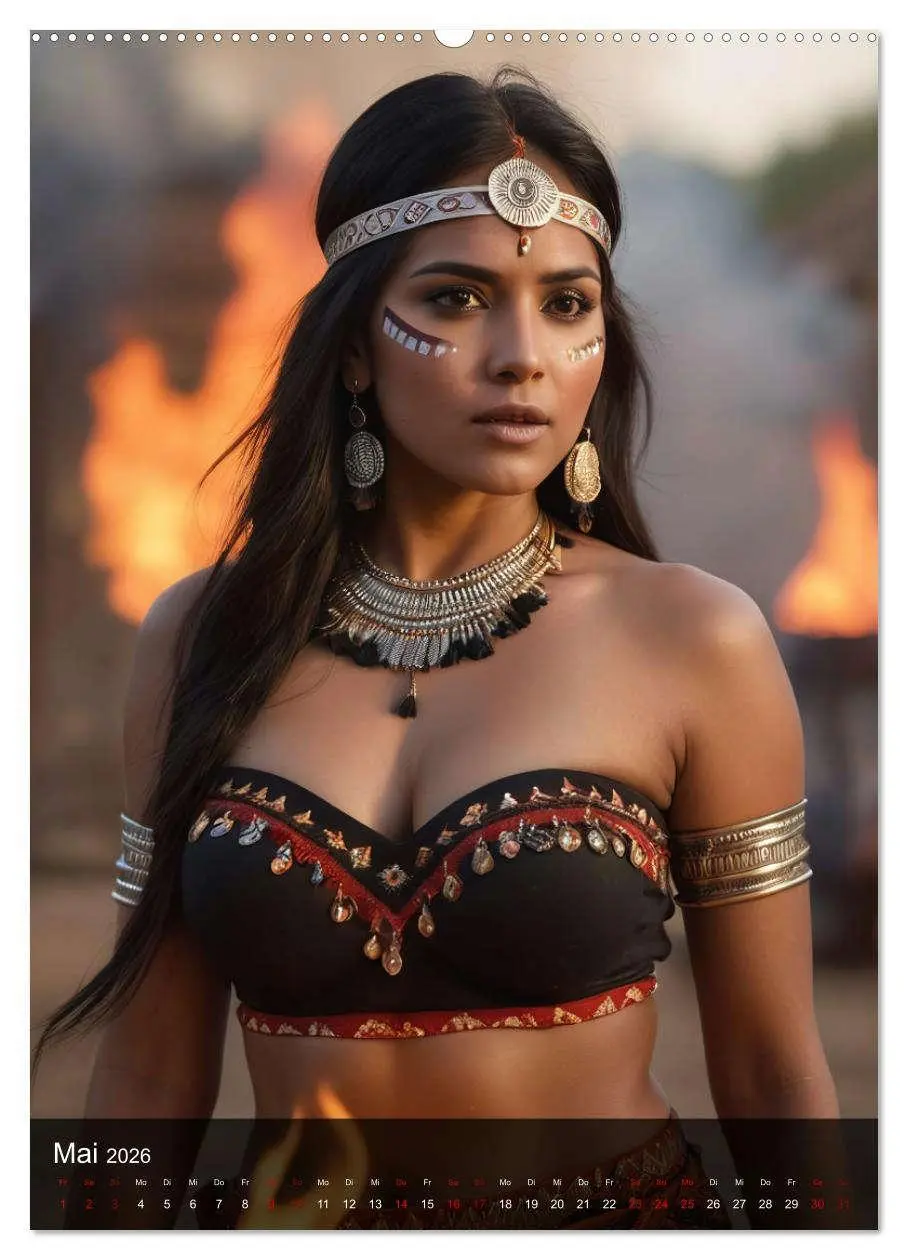Bild: 9783516275070 | Native American Girls (Wandkalender 2026 DIN A2 hoch), CALVENDO...