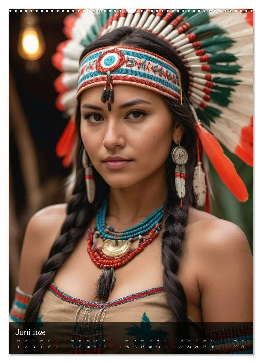 Bild: 9783516275070 | Native American Girls (Wandkalender 2026 DIN A2 hoch), CALVENDO...