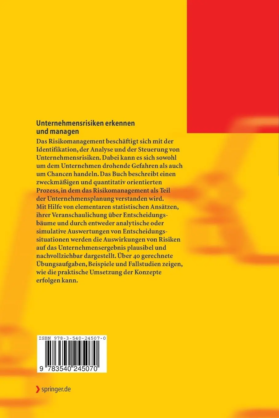 Rückseite: 9783540245070 | Unternehmensrisiken erkennen und managen | Missler-Behr (u. a.) | Buch