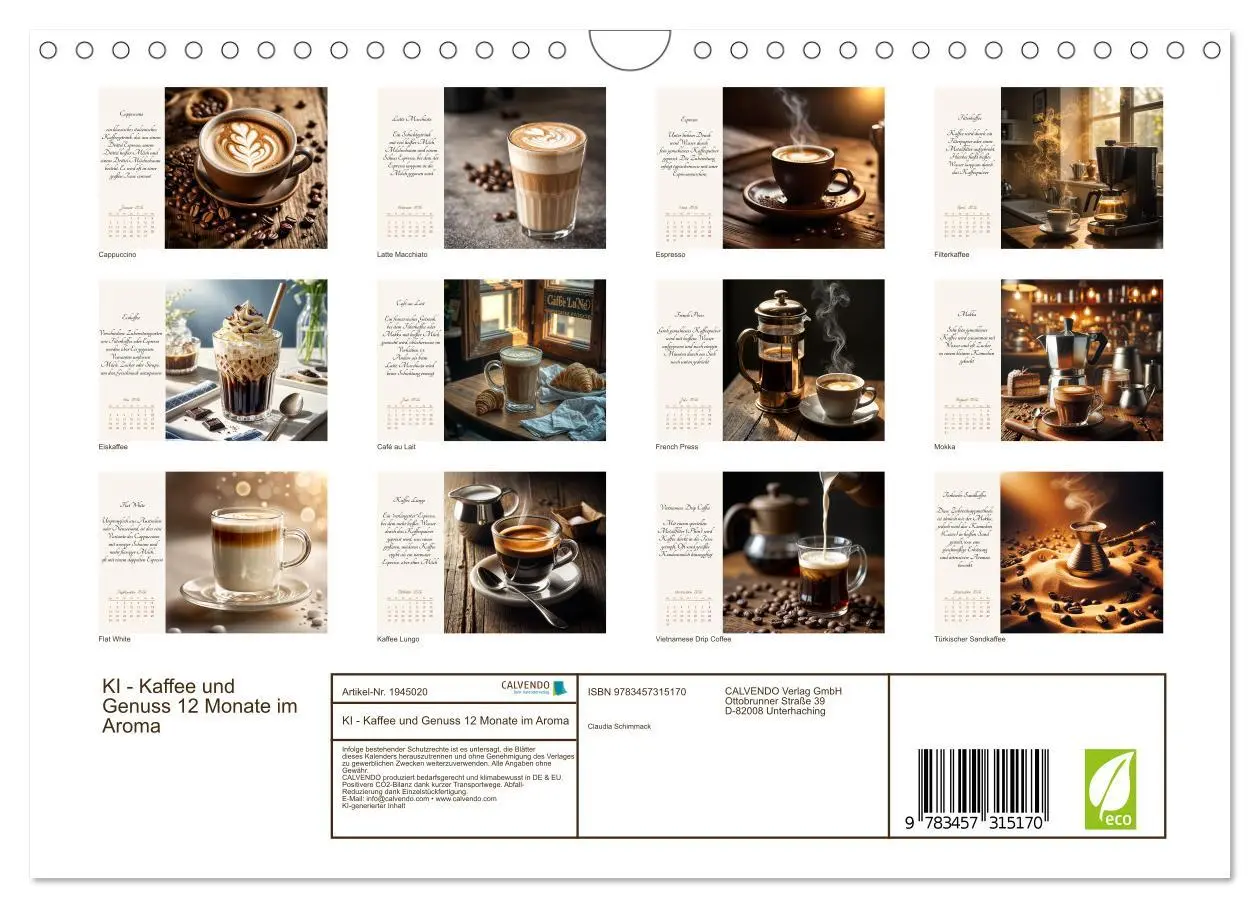 Bild: 9783457315170 | KI - Kaffee und Genuss 12 Monate im Aroma (Wandkalender 2026 DIN A4...