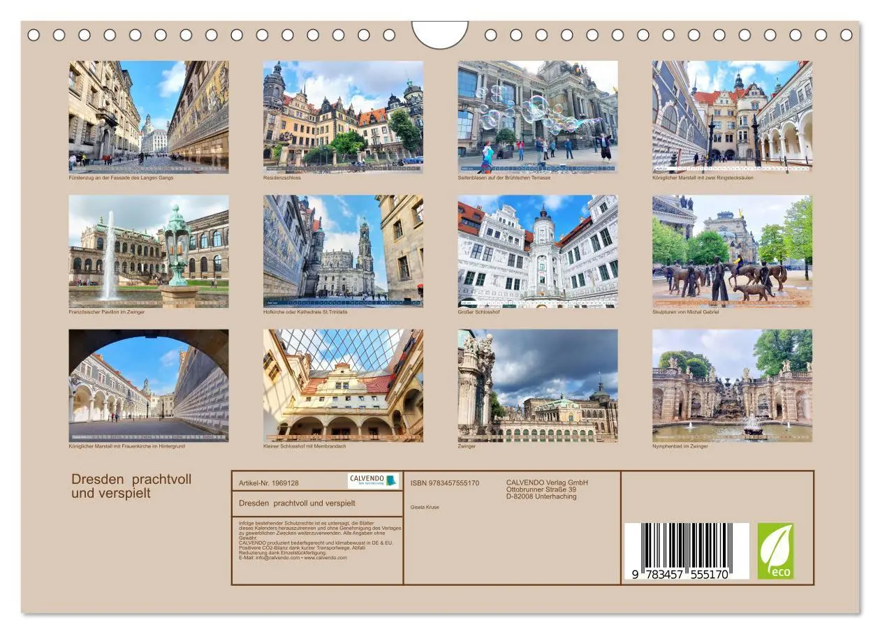 Bild: 9783457555170 | Dresden prachtvoll und verspielt (Wandkalender 2026 DIN A4 quer),...