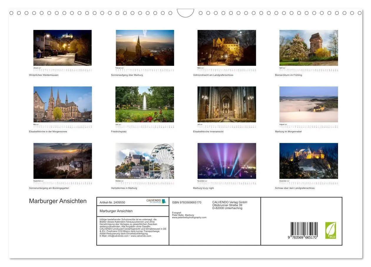 Bild: 9783569665170 | Marburger Ansichten (Wandkalender 2027 DIN A3 quer), CALVENDO...