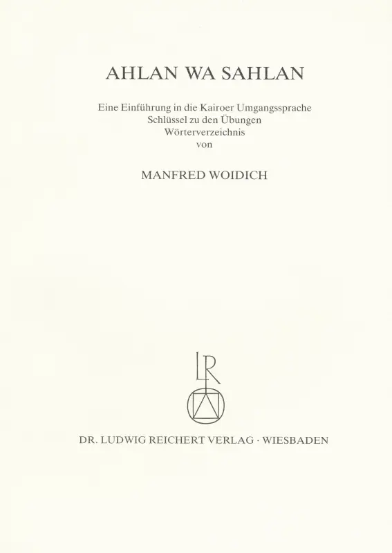 Cover: 9783882265170 | Ahlan wa Sahlan, Schlüssel zu den Übungen u. Wörterverzeichnis | Buch