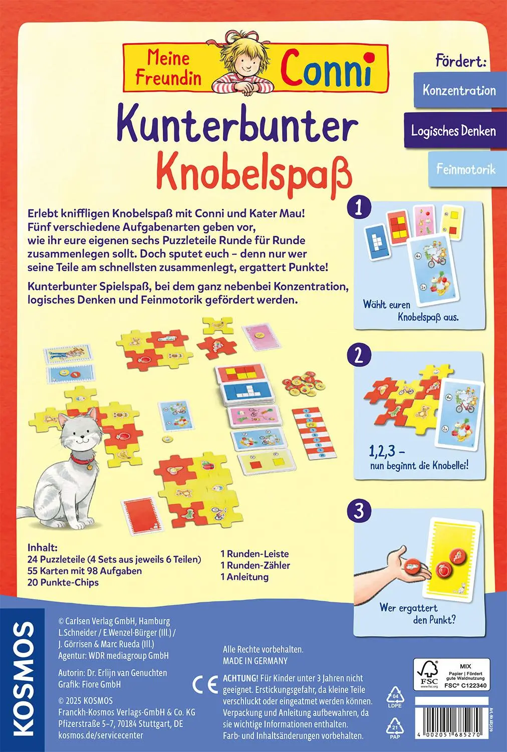 Rückseite: 4002051685270 | Meine Freundin Conni - Kunterbunter Knobelspaß | Spiel | Spiel | 2025