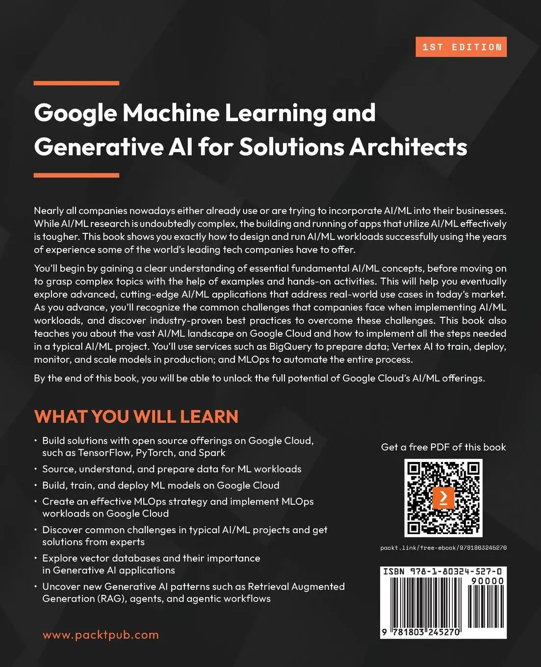 Rückseite: 9781803245270 | Google Machine Learning and Generative AI for Solutions Architects