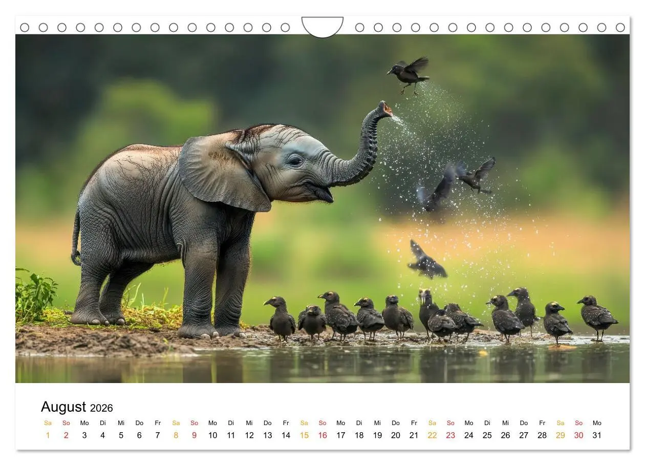 Bild: 9783457305270 | Elefanten Kinder - kleine Riesen (Wandkalender 2026 DIN A4 quer),...