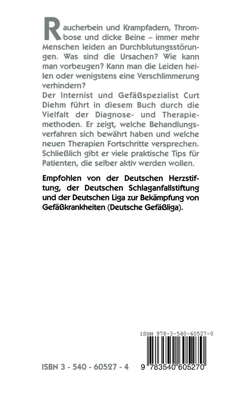 Rückseite: 9783540605270 | Durchblutungsstörungen | Curt Diehm | Taschenbuch | xvi | Deutsch