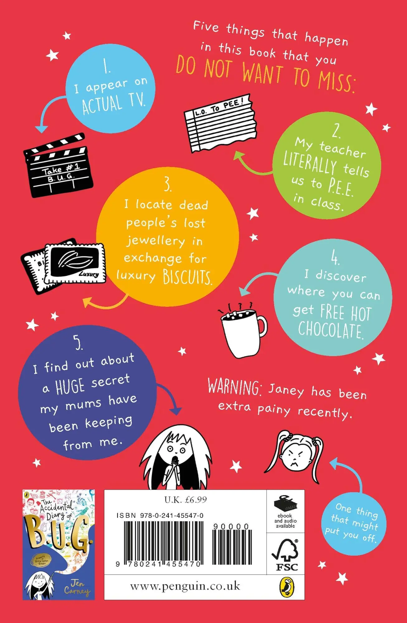 Rückseite: 9780241455470 | The Accidental Diary of B.U.G.: Basically Famous | Jen Carney | Buch