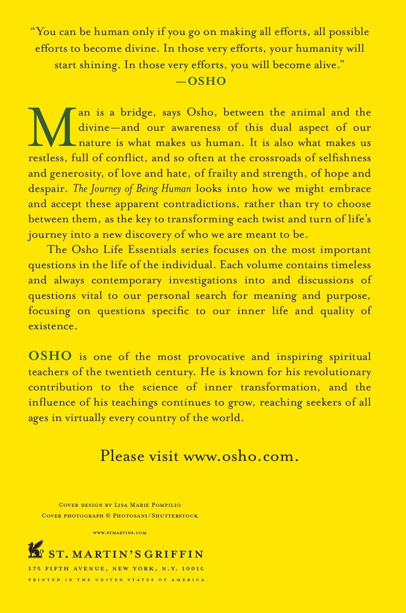 Rückseite: 9780312595470 | Journey of Being Human | Osho | Taschenbuch | Englisch | 2012