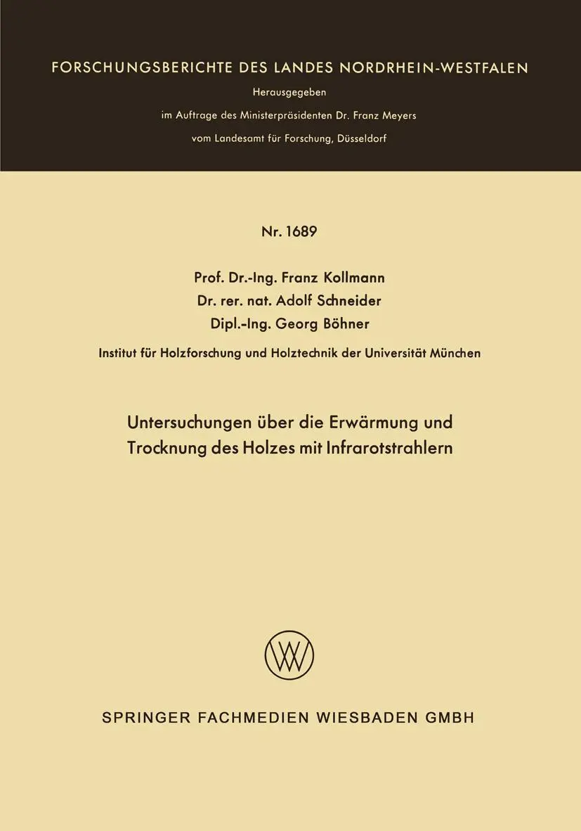 Cover: 9783663065470 | Untersuchungen über die Erwärmung und Trocknung des Holzes mit...