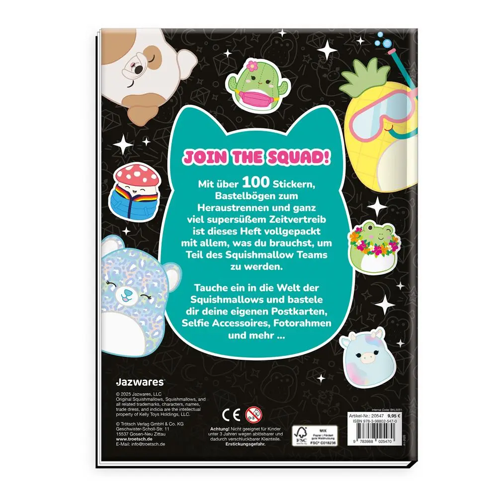 Bild: 9783988025470 | TRÖTSCH - Bastelbuch mit Stickern Original Squishmallows Basteln...