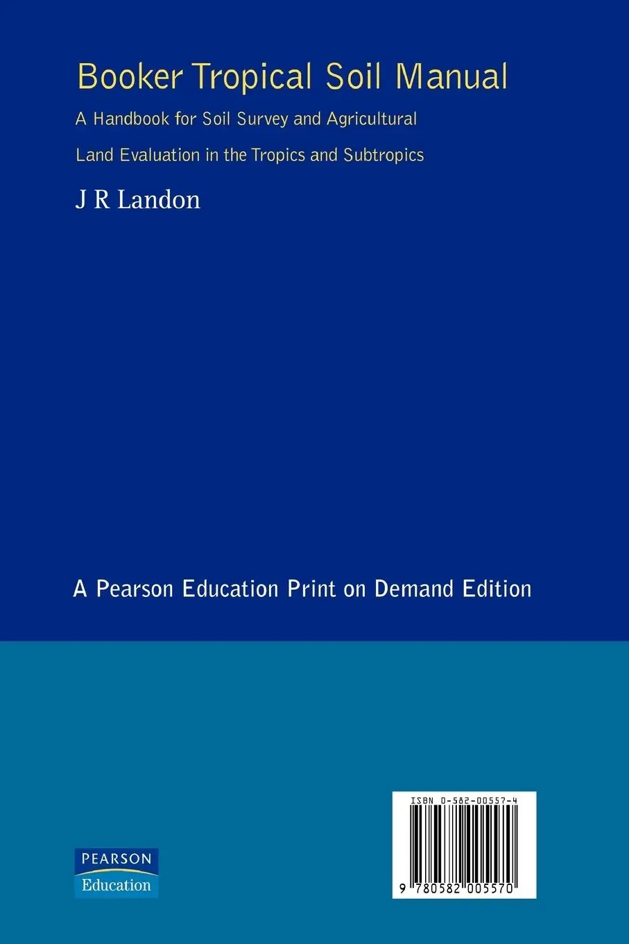 Rückseite: 9780582005570 | Booker Tropical Soil Manual | J. R. Landon | Taschenbuch | Englisch