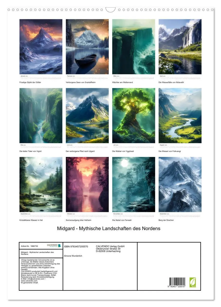 Bild: 9783457205570 | Midgard - Mythische Landschaften des Nordens (Wandkalender 2025 DIN...