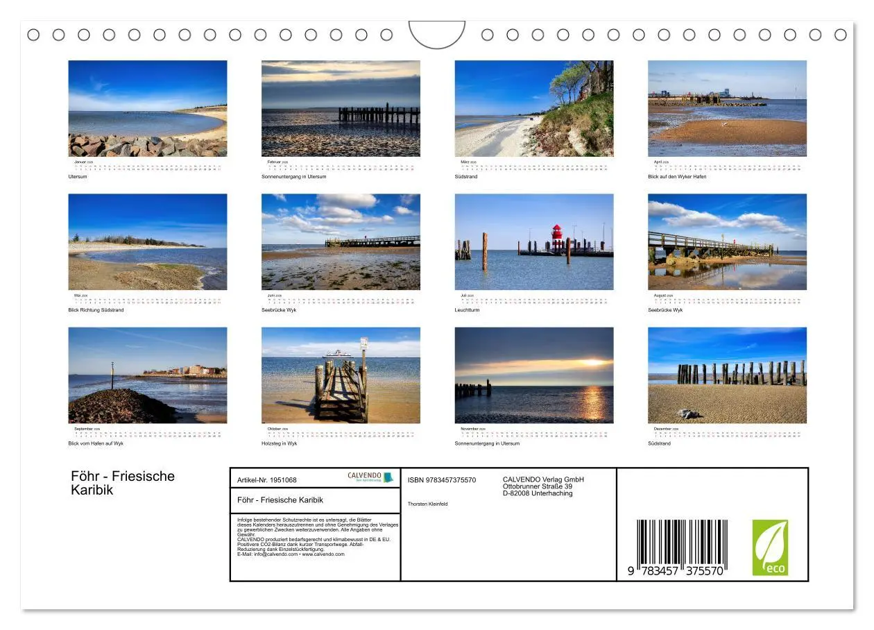 Bild: 9783457375570 | Föhr - Friesische Karibik (Wandkalender 2026 DIN A4 quer), CALVENDO...