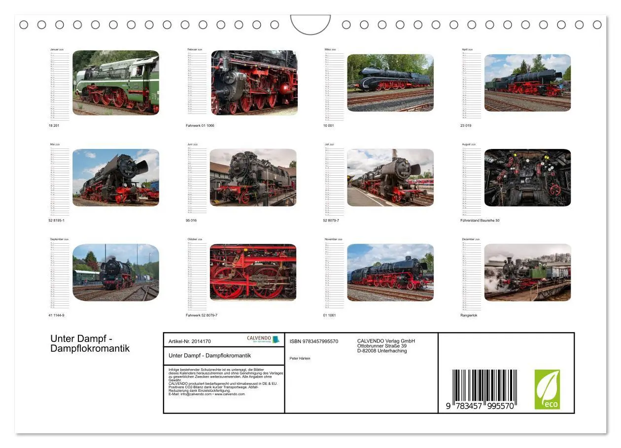 Bild: 9783457995570 | Unter Dampf - Dampflokromantik (Wandkalender 2026 DIN A4 quer),...