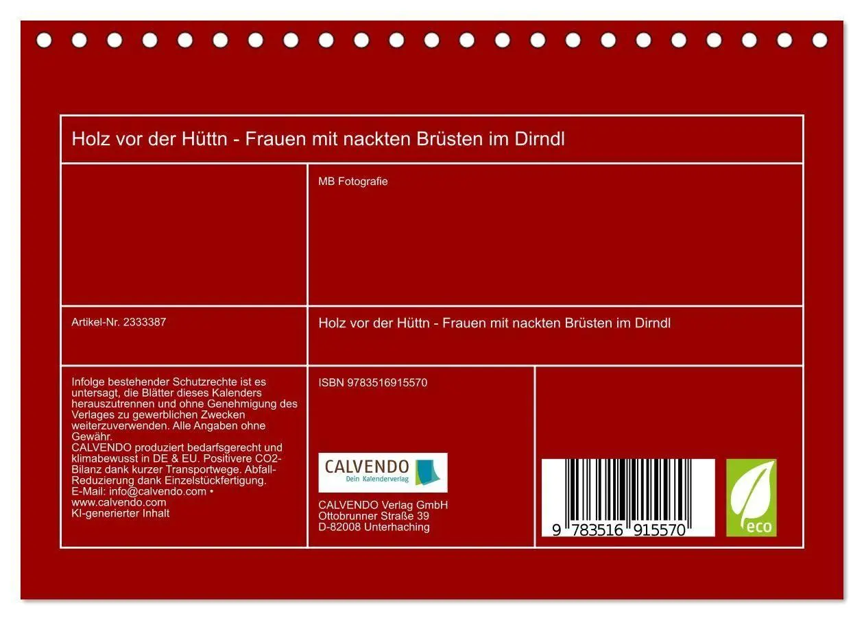 Bild: 9783516915570 | Holz vor der Hüttn - Frauen mit nackten Brüsten im Dirndl...