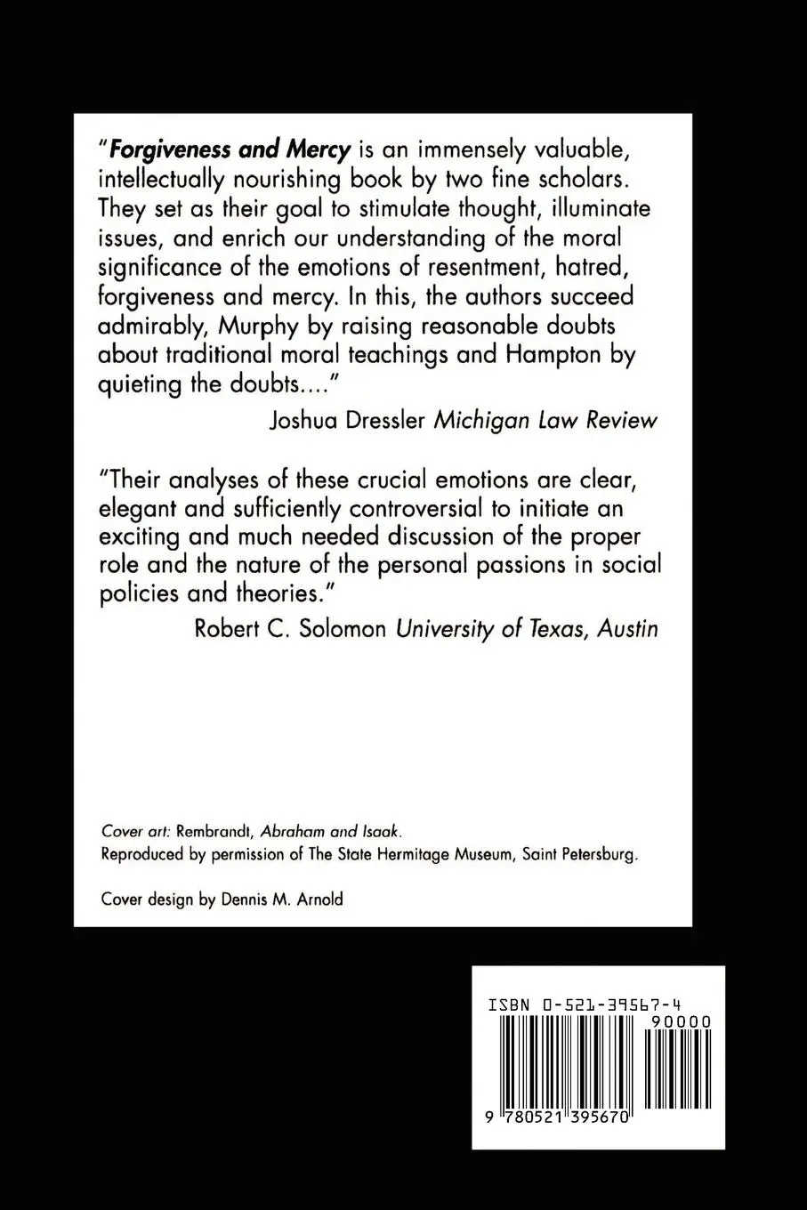 Rückseite: 9780521395670 | Forgiveness and Mercy | Jeffrie Murphy (u. a.) | Taschenbuch | 1990
