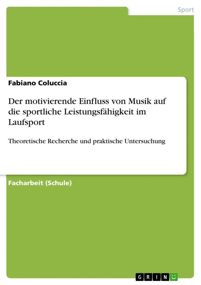 Cover: 9783668855670 | Der motivierende Einfluss von Musik auf die sportliche...