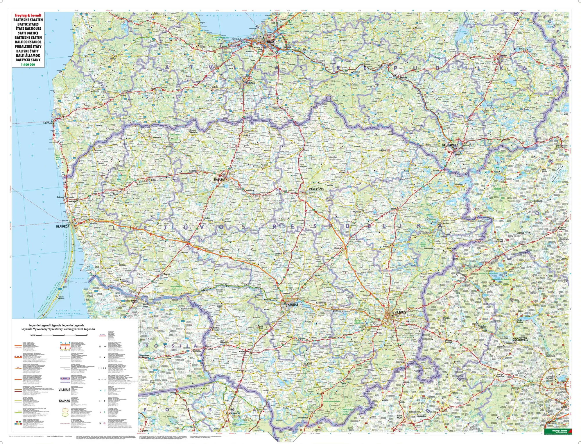 Bild: 9783707905670 | Baltische Staaten / Baltic States 1 : 400 000 Autokarte | berndt
