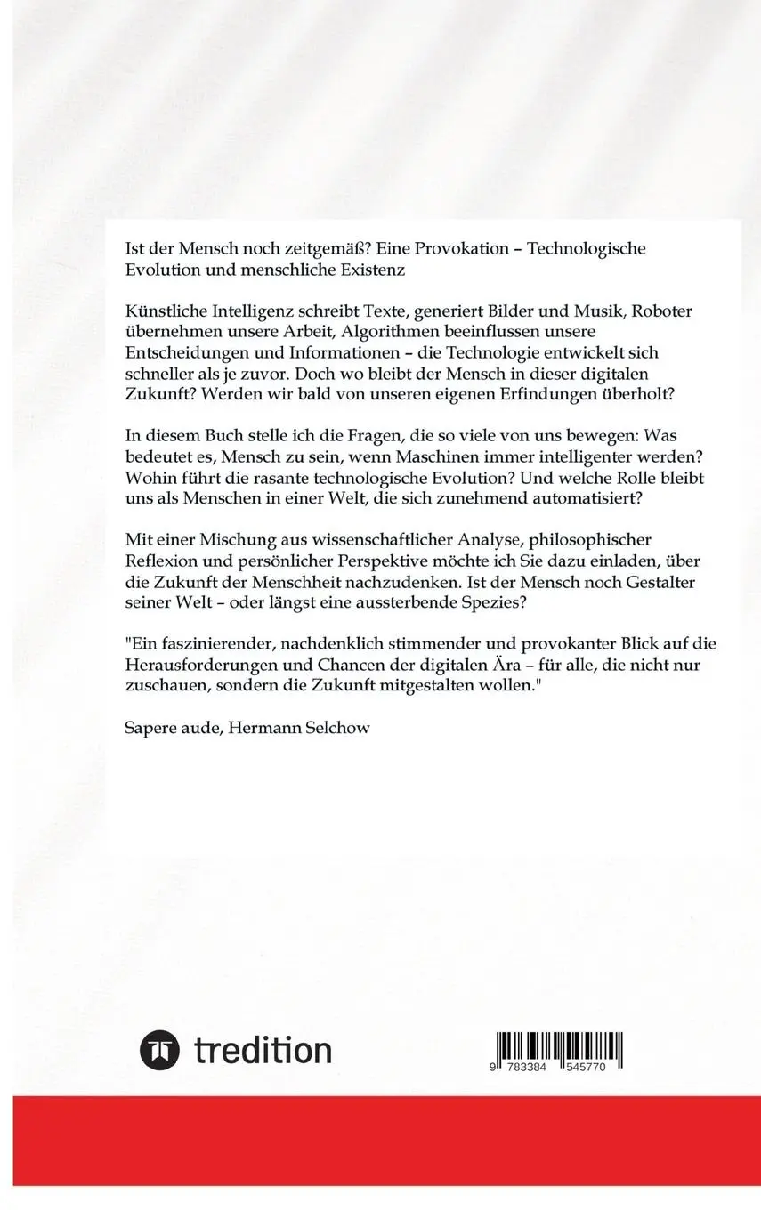 Rückseite: 9783384545770 | Ist der Mensch noch zeitgemäß? Eine Provokation | Hermann Selchow