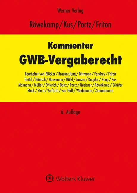 Cover: 9783804155770 | Kommentar zum GWB-Vergaberecht | Pascal Friton (u. a.) | Buch | 2025