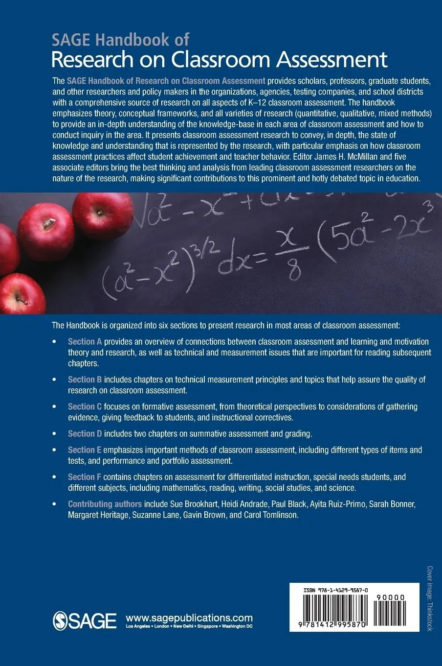 Rückseite: 9781412995870 | SAGE Handbook of Research on Classroom Assessment | James H. McMillan