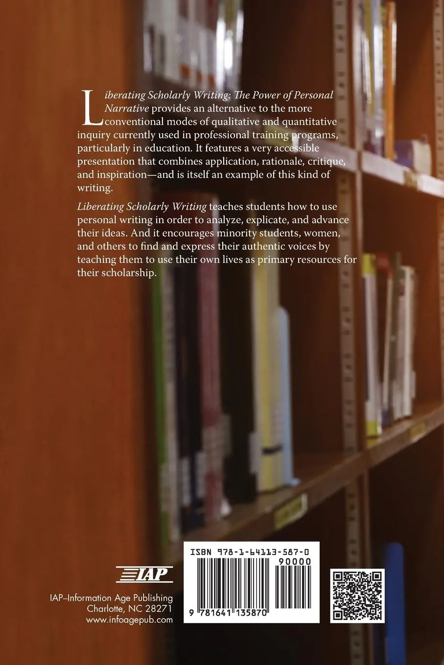 Rückseite: 9781641135870 | Liberating Scholarly Writing | The Power of Personal Narrative | Nash