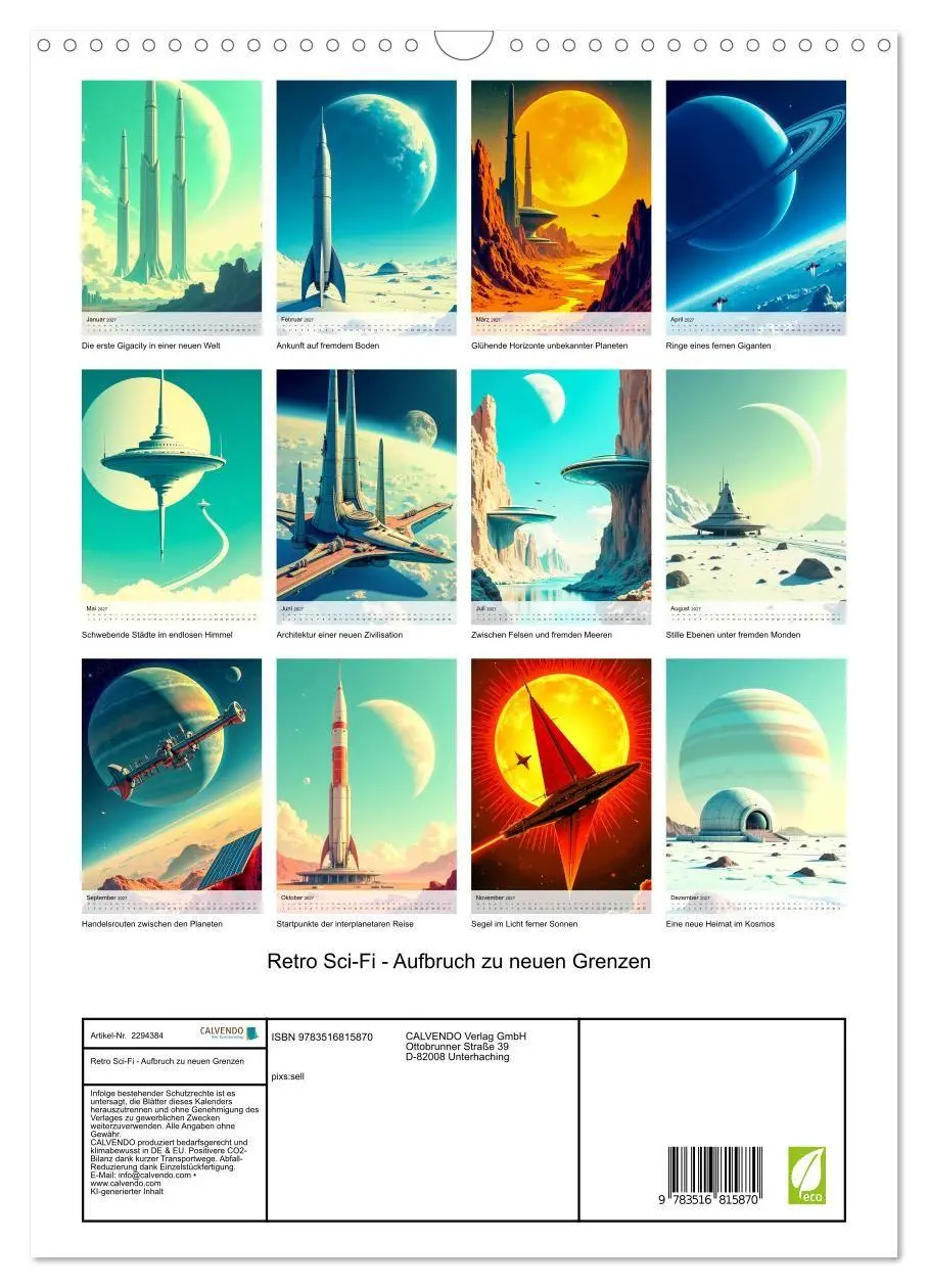 Bild: 9783516815870 | Retro Sci-Fi - Aufbruch zu neuen Grenzen (Wandkalender 2027 DIN A3...