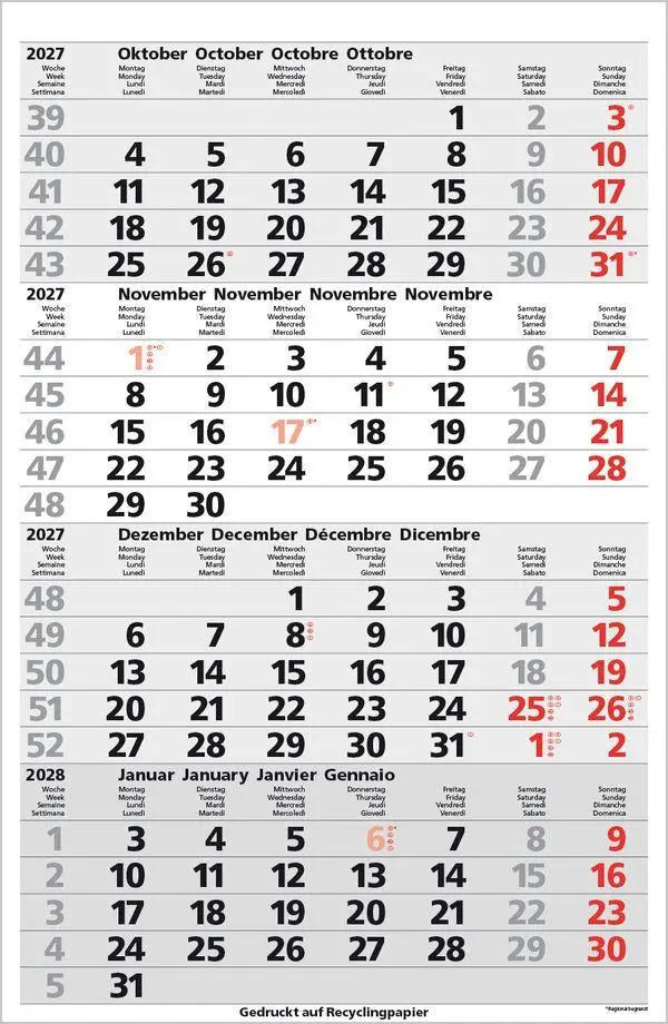 Bild: 9783819305870 | 4-Monats-Planer Comfort Recyclingpapier 2027 | Verlag Korsch | 12 S.