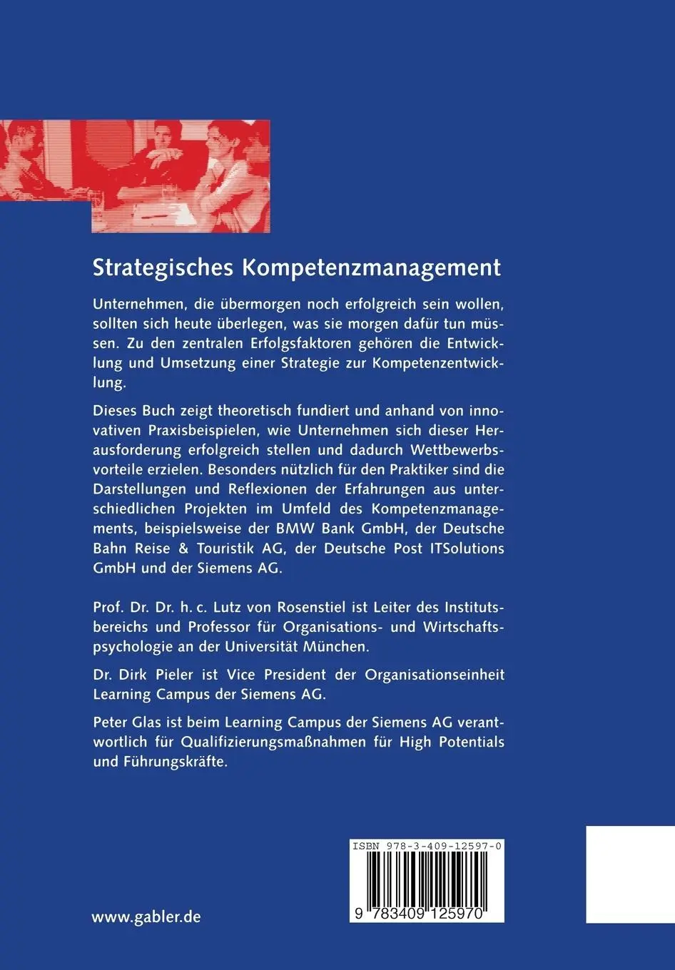 Rückseite: 9783409125970 | Strategisches Kompetenzmanagement | Lutz Rosenstiel (u. a.) | Buch