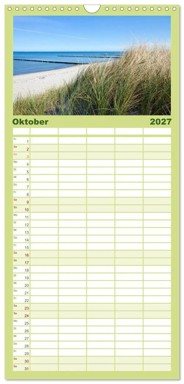 Bild: 9783594335970 | Familienplaner 2027 - Sonne, Strand &amp; Meer mit 5 Spalten...