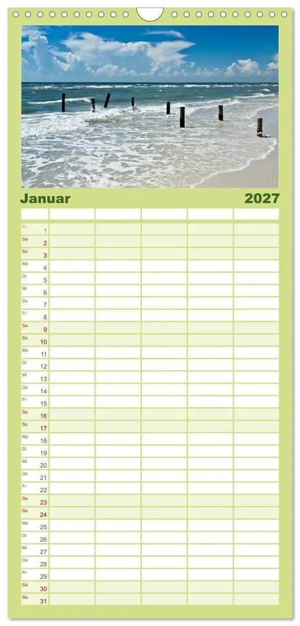 Bild: 9783594335970 | Familienplaner 2027 - Sonne, Strand &amp; Meer mit 5 Spalten...