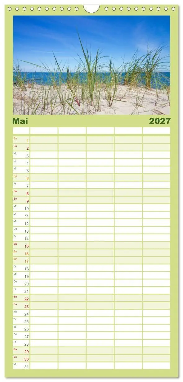 Bild: 9783594335970 | Familienplaner 2027 - Sonne, Strand &amp; Meer mit 5 Spalten...