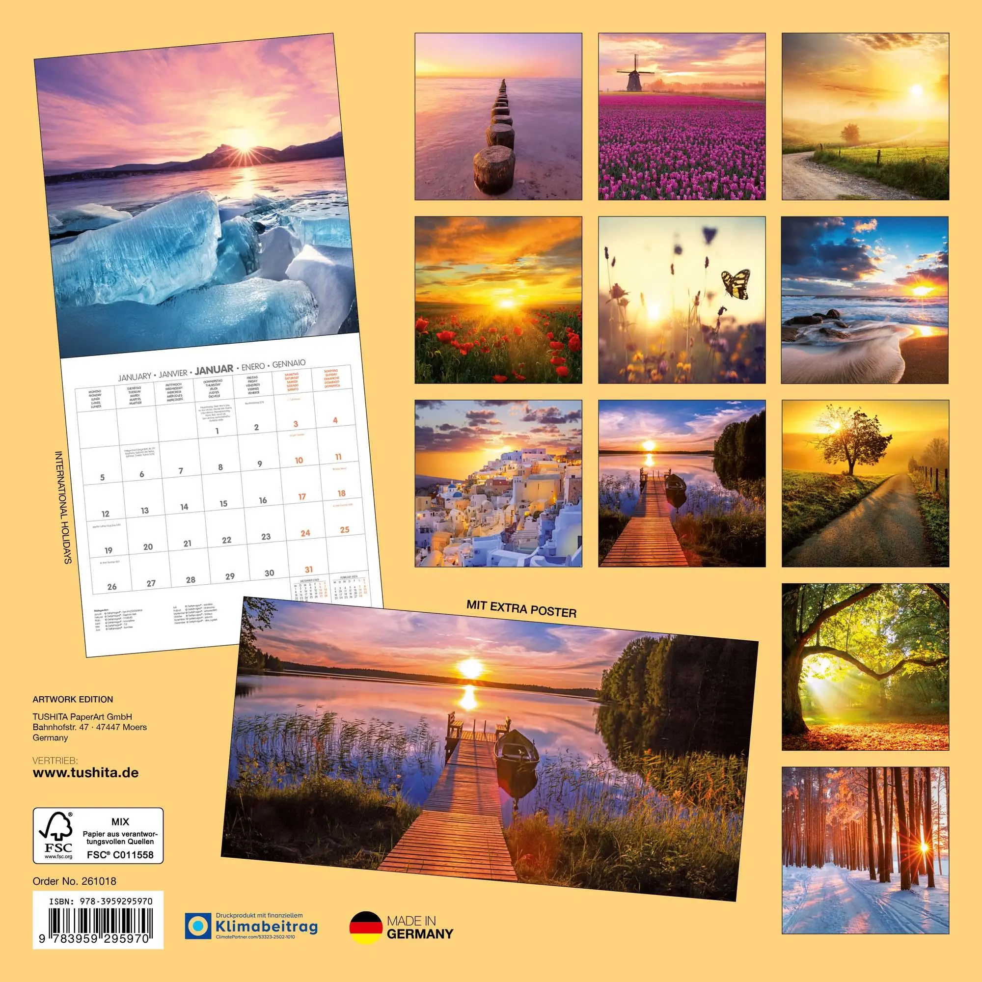Rückseite: 9783959295970 | Die Sonne geht auf 2026 | Kalender 2026 | Kalender | Artwork Edition