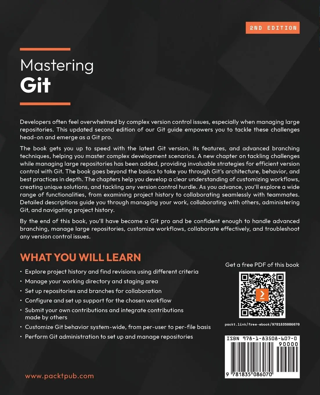 Rückseite: 9781835086070 | Mastering Git - Second Edition | Jakub Nar¿bski | Taschenbuch | 2024
