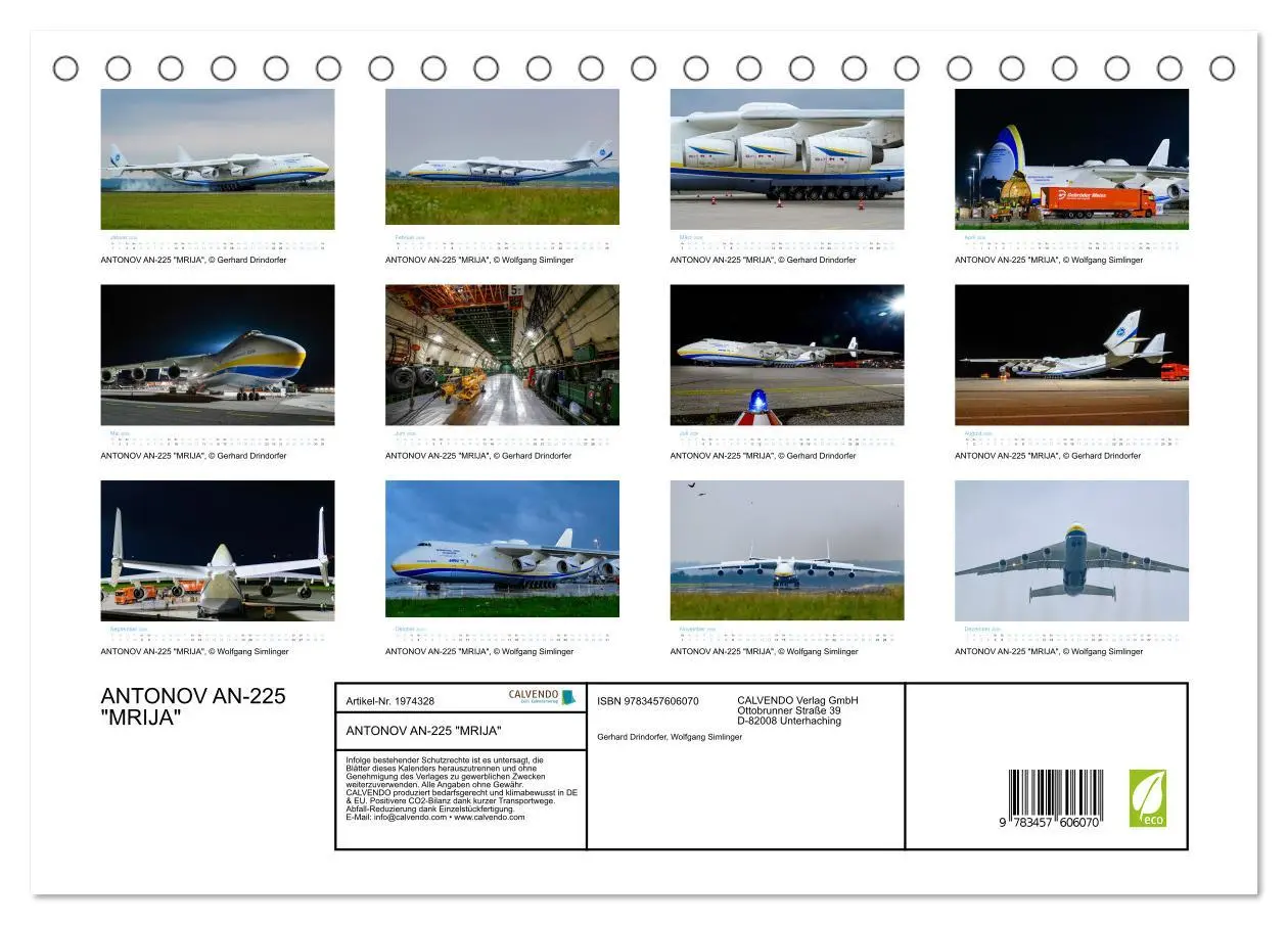 Bild: 9783457606070 | ANTONOV AN-225 "MRIJA" (Tischkalender 2026 DIN A5 quer), CALVENDO...