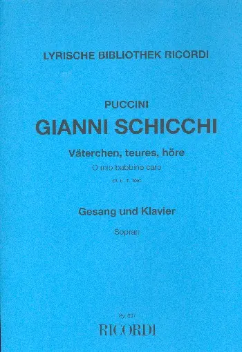 Cover: 9790204206070 | O mio Babbino caro für hohe Singstimme und Klavier (dt/it) | Puccini