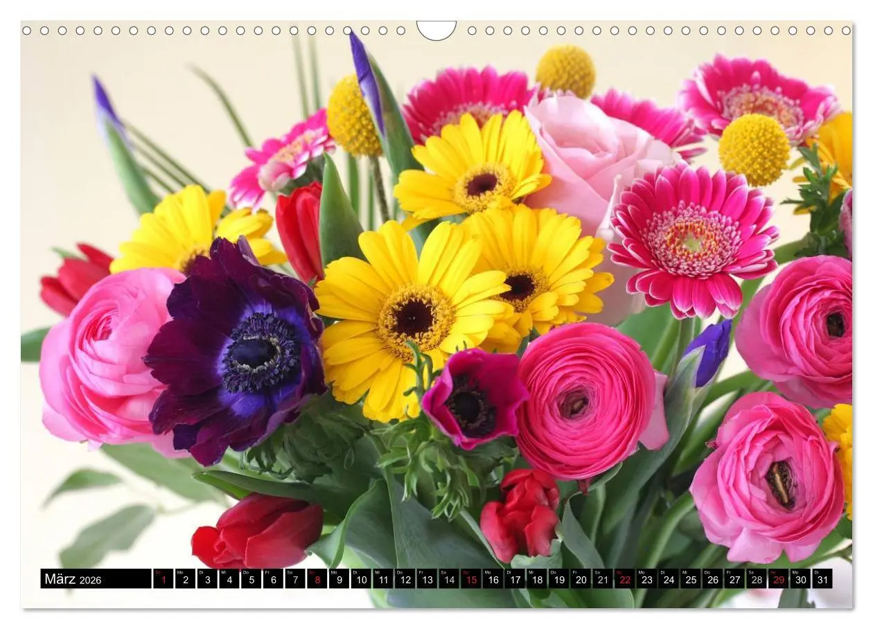 Bild: 9783516096170 | Bunte Sträuße (Wandkalender 2026 DIN A3 quer), CALVENDO Monatskalender